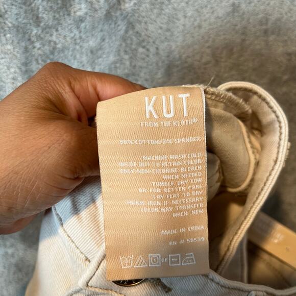 Kut From The Kloth Christine High Rise Straight Leg Size 2 Ecru Cream White‎ New - Picture 7 of 7